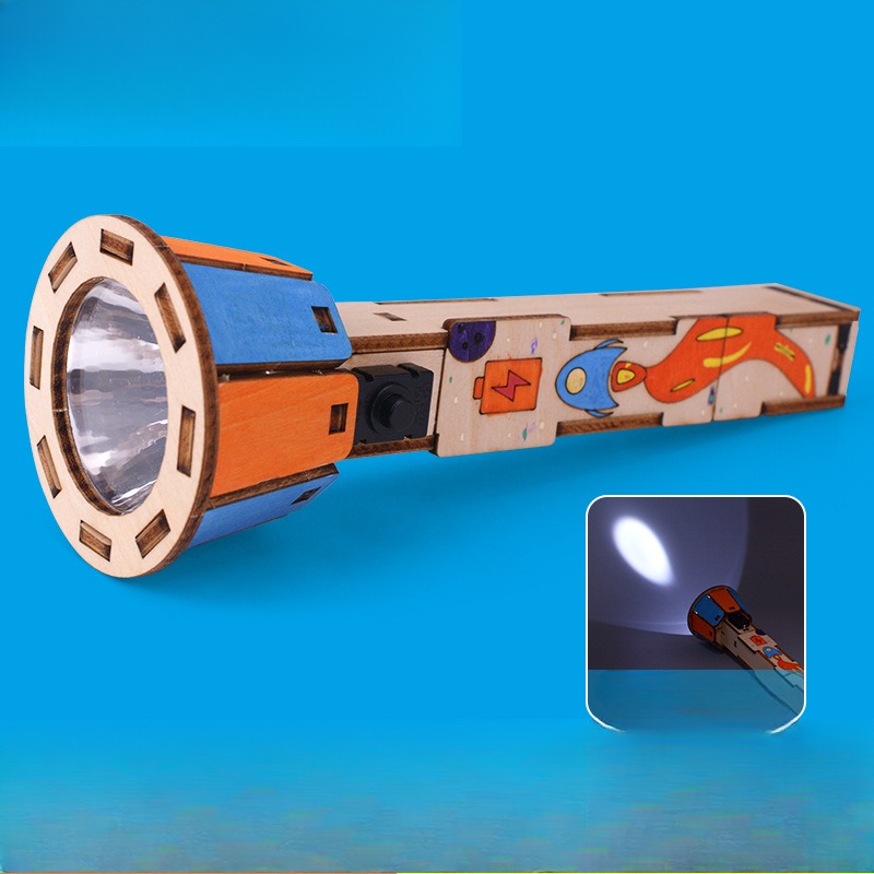 Diy Electronics Projects For Kids - DIY-Taschenlampen-Set aus Holz, pädagogisches Physik-Wissenschaftsexperiment, handmontiertes