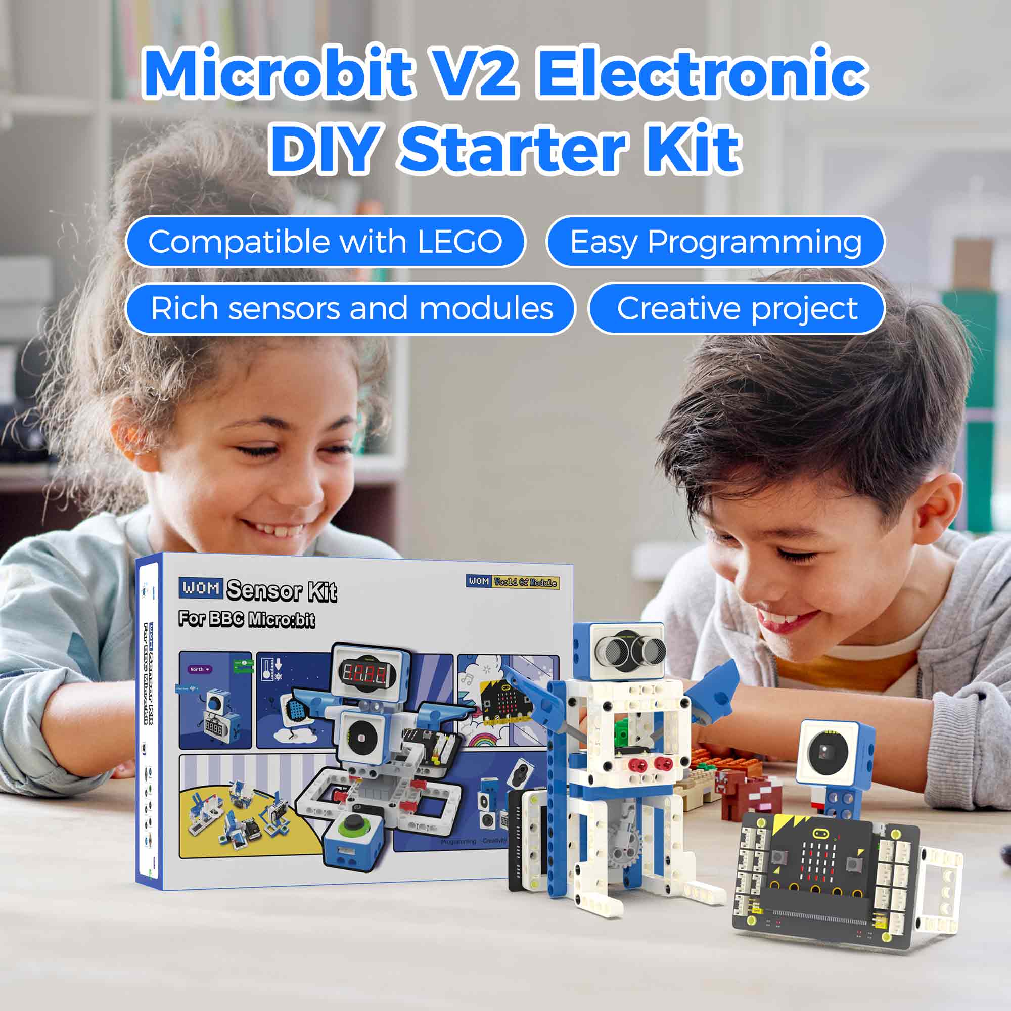 Diy Electronics Projects For Kids - BBC Microbit V2 Smart Roboter-Auto-Bausatz Programmierbares