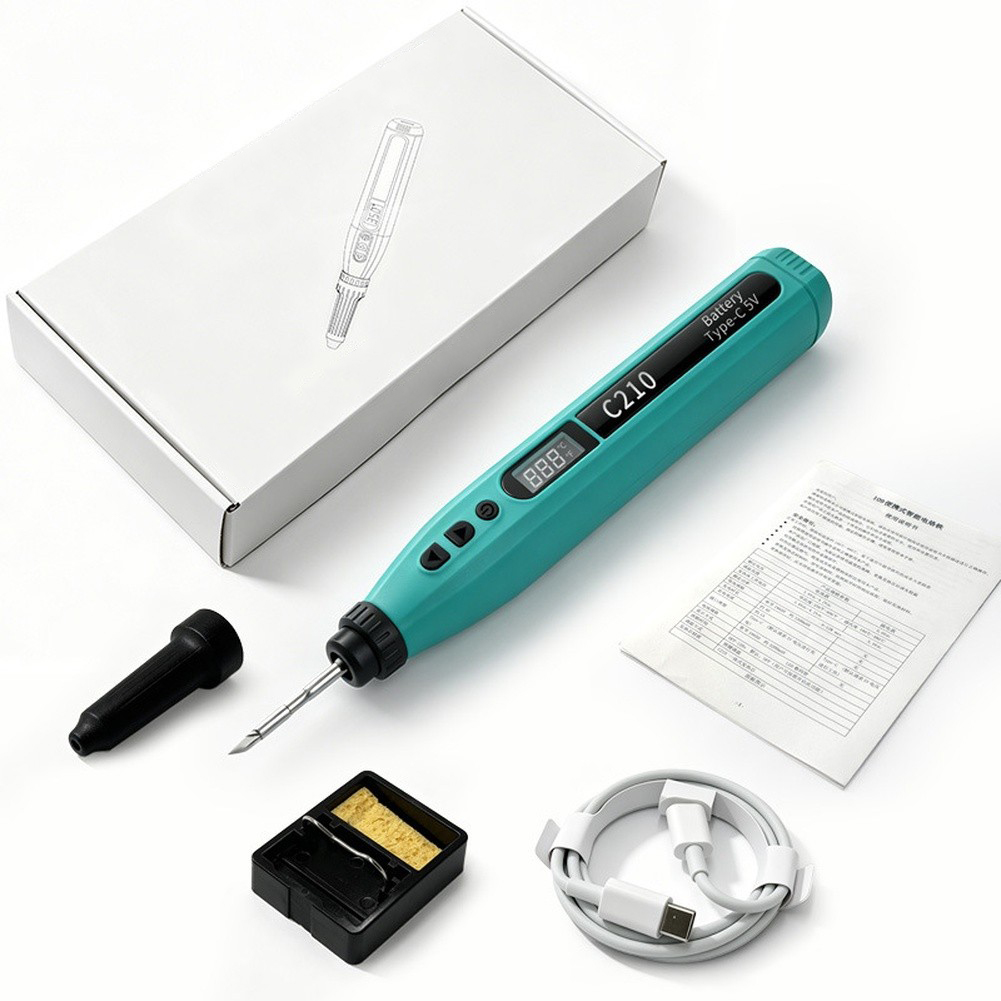 Diy Electronics Storage - Intelligentes digitales USB-Lötkolben-Set, tragbarer, kabelloser, digitaler