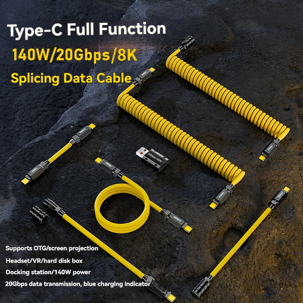 Diy Robot Electronics Kit - 7-in-1-USB-C-Geek-Datenkabel-DIY-Set, 8K bei 60 Hz, 20