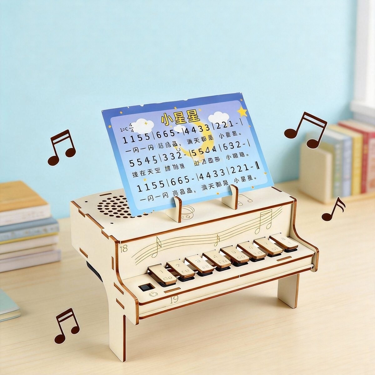 Diy Electronics Tool Kit - DIY Holz-Elektronisches Klaviermodell STEM-Bausatz Physik-Sound-Experiment Lehrhilfe