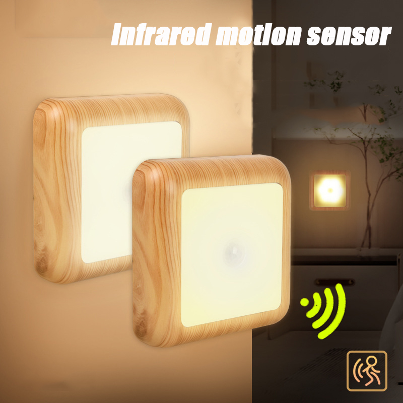 Ldr Light Sensor - Holzmaserung, kabelloser Akku, intelligenter Körperbewegungssensor, LED-Schrank,