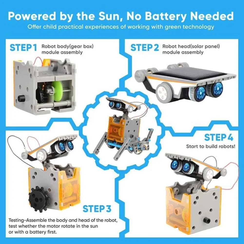 13-in-1 solarbetriebener Robot – Diy Robot Electronics Kit Bewertung und Preis